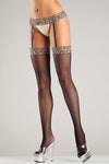 Leopard Fishnet Garterbelt Stockings One Size