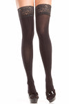 Stay Up Opaque Thigh Highs With Lace Welt One Size