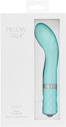 Pillow Talk Sassy G Spot Vibrator WSwarovski Crystal Teal