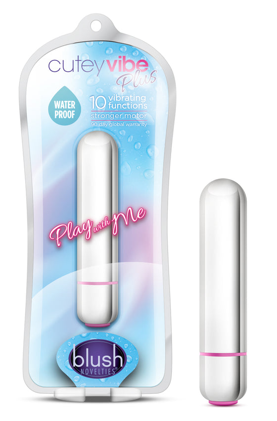 Play With Me Cutey Vibrator Plus 10 Function Bullet Silver