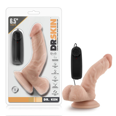 Dr. Skin Dr. Ken 6.5in Vibrating Cock With Suction Cup Vanilla