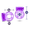 Stay Hard Vibrating Cock Rings 2 Pack Purple