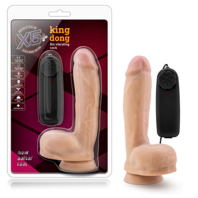 X5 Plus King Dong 8 Vibrating Cock Vanilla 