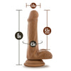 Silicone Willys 6 Silicone Dildo With Balls Mocha "