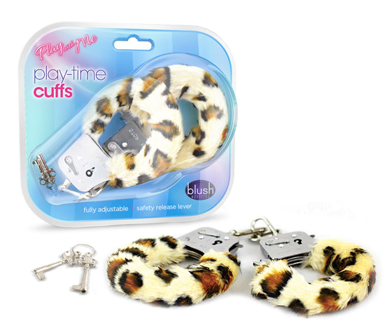 Playtime Cuffs Leopard Print Fur