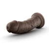 Au Naturel 8in Dildo With Suction Cup Chocolate