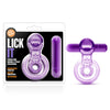 Play With Me Lick It Vibrating Double Strap Cockring Purple