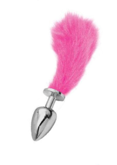 Chloe Small Silver Plug WShort Pink Tail