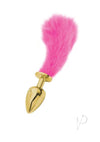 Athena Small Gold Plug WShort Pink Tail
