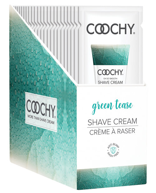Coochy Shave Cream Green Tease Foil 15ml 24 Pieces Display
