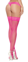 Thigh High Fishnet Hot Pink One Size