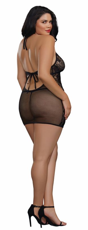 Chemise & GString Dmd One Size Queen