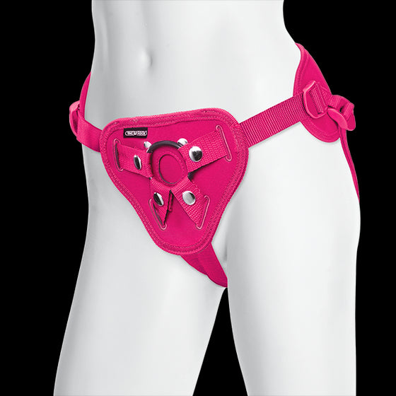 Vac U Lock Platinum Supreme Harness WPlug Pink