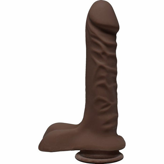 The D Super D 8 WBalls Chocolate Brown Dildo "