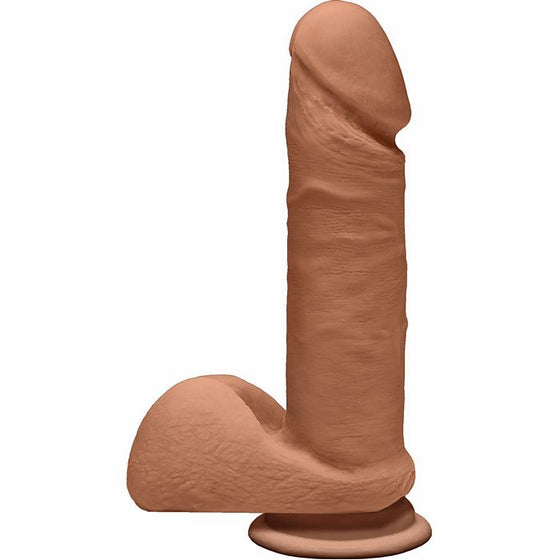 The D Perfect D 7 WBalls Caramel Tan Dildo "