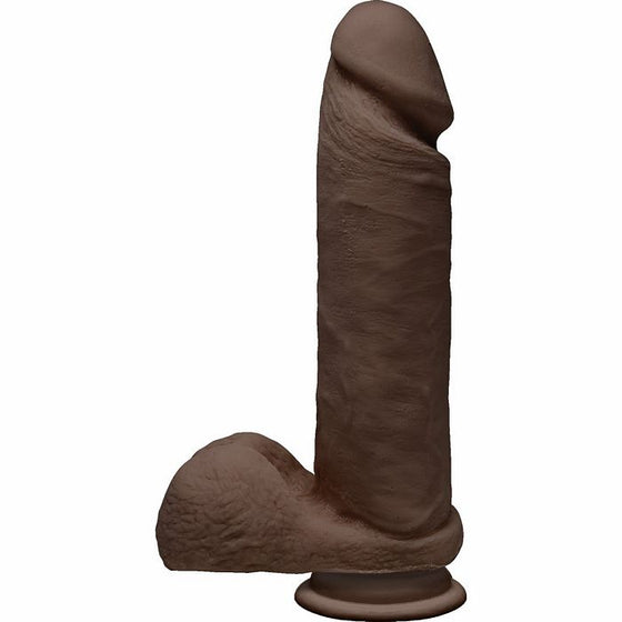 The D Perfect D 8 WBalls Chocolate Brown Dildo "