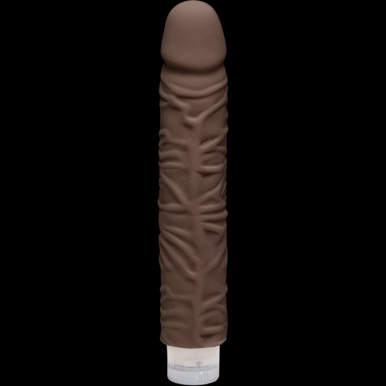 The D Shakin' D Vibrating 9 Ultraskyn Chocolate "