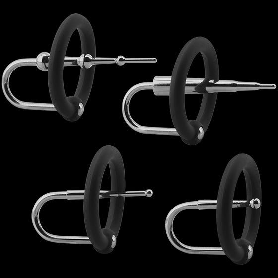 Kink Ring & Plug Set Silicone & Stainless Steel Cock Accessories