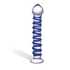 Blue Spiral Glass Dildo