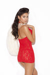 Vivace Lace Halter Dress Red One Size