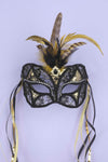 Mask Black Gold Lace