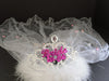 Bride 2b Tiara Flashing White Fur Veil