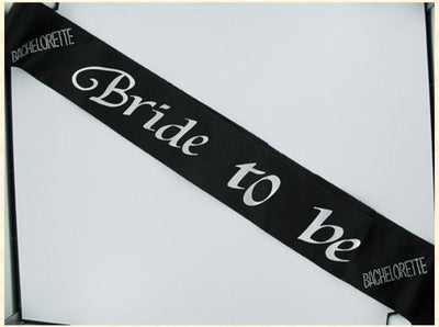 Bride 2b Sash Black WClear Stones