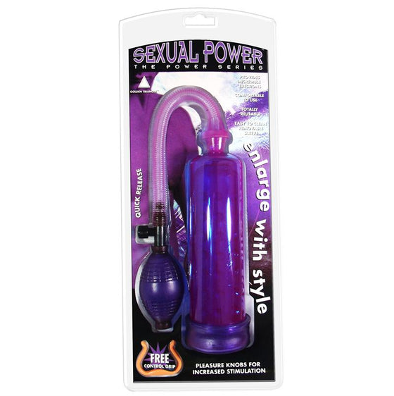 Sexual Power Pump With Grip Lavender
