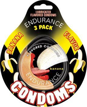 Endurance Flavored Condoms 3pkBanana