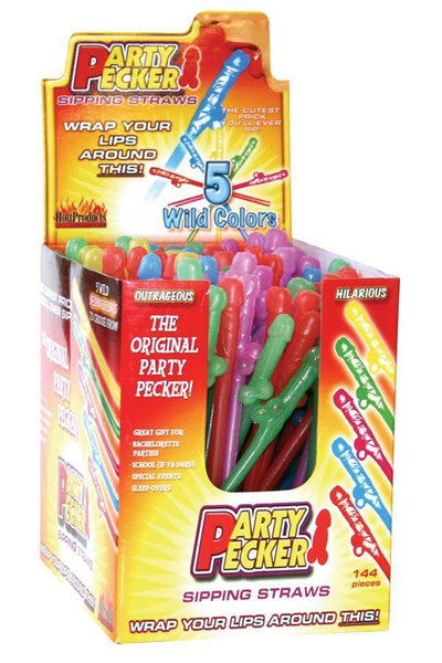 Party Pecker Sipping Straws - 144 Pieces Display