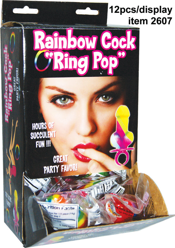 Rainbow Ring Pop Display 12 Pieces