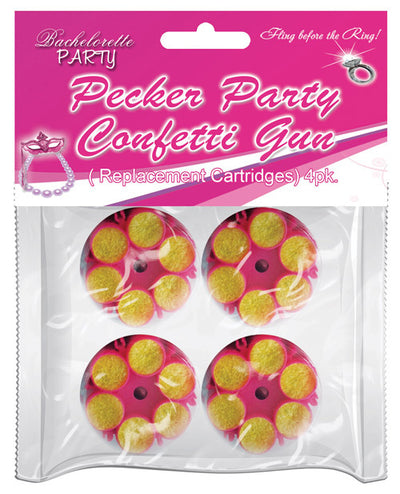 Pecker Party Confetti Gun Refill Cartridges 4 Piece Pack
