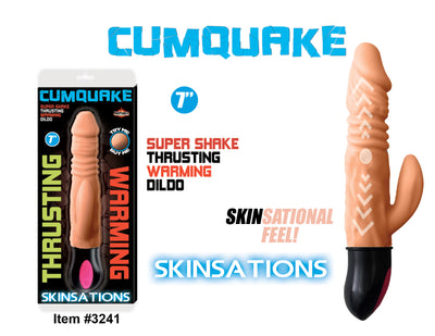 Skinsations Cum Quake Warming Dildo WClit Stimulator