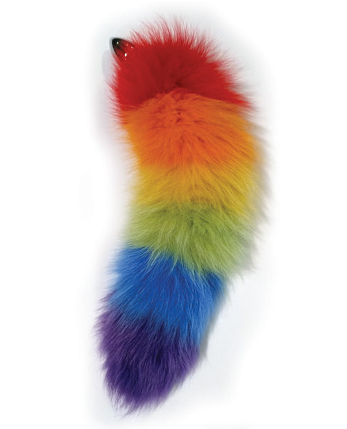 Rainbow Foxy Tail WStainless Steel Butt Plug