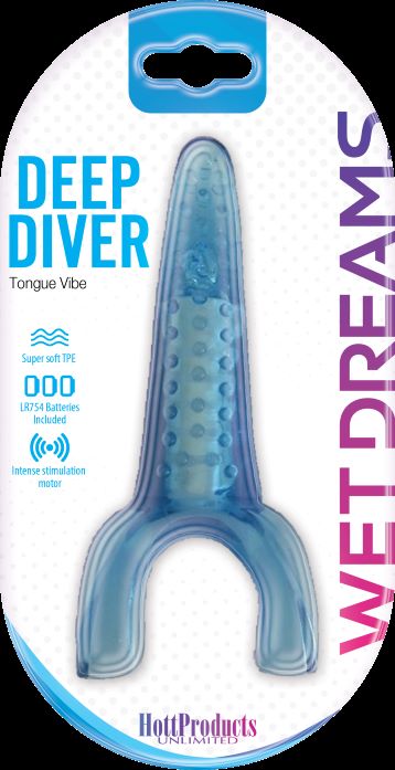 Tongue Star Deep Diver Blue Vibrating Tongue With Motor