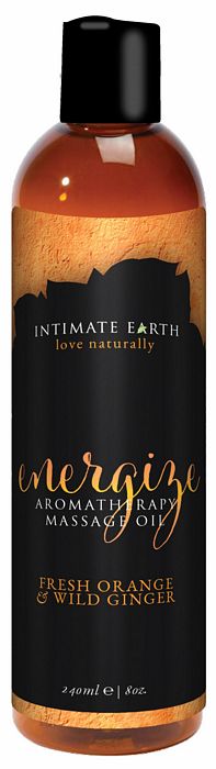 Intimate Earth Energize Massage Oil 8 Oz.