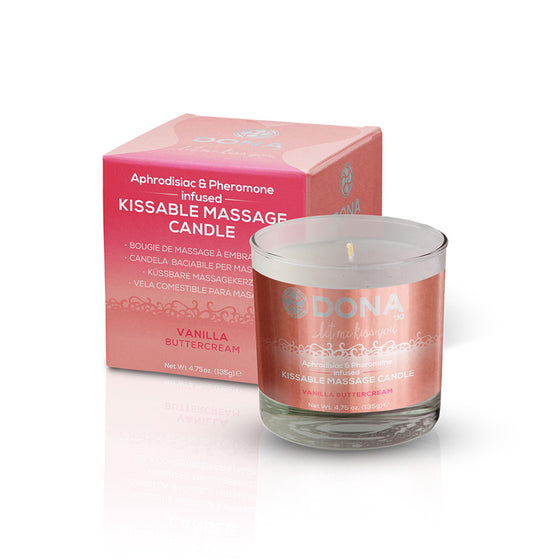 Dona Kissable Massage Candle Vanilla Buttercream 4.75