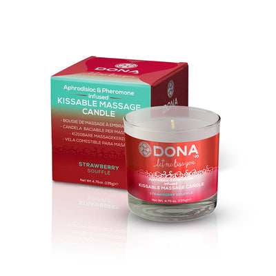 Dona Kissable Massage Candle Strawberry Souffle 4.75 Oz.