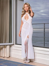 Keyhole Gown & Gstring White White Large