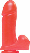 Big Boy 9in With Balls Suction Cup Red Jelly