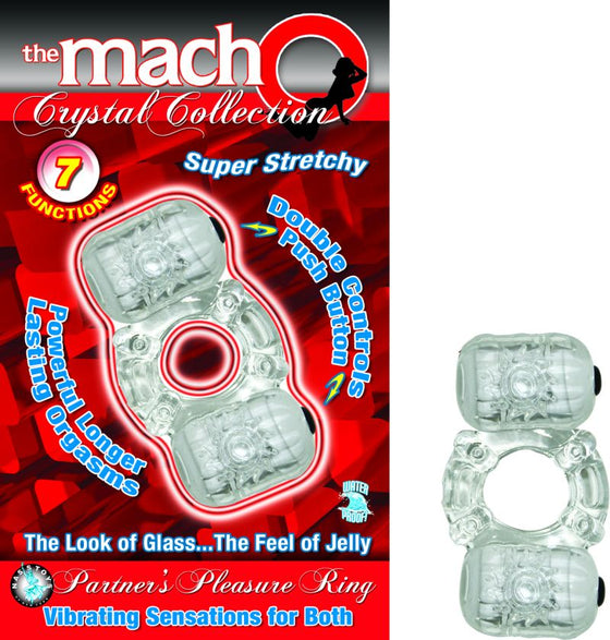 Macho Crystal Collection Partners Pleasure Ring Clear