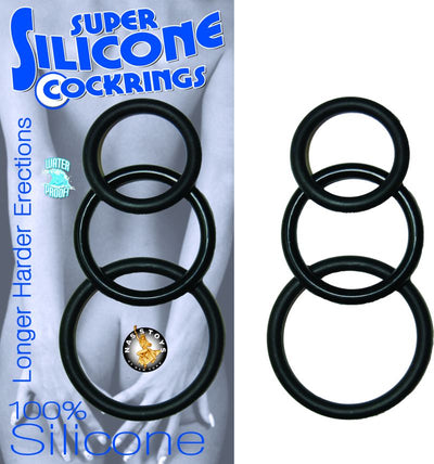 Super Silicone Cockrings Black