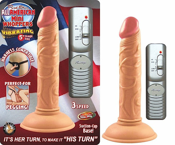 All American Mini Whoppers 5in Straight Dong Flesh Vibrator