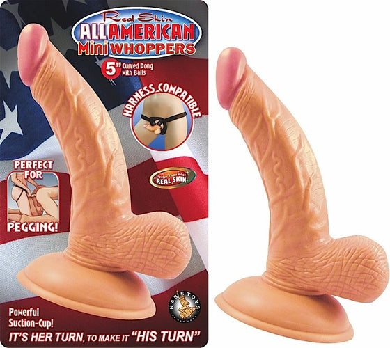 All American Mini Whoppers 5in Curved Dong Wballs Fles
