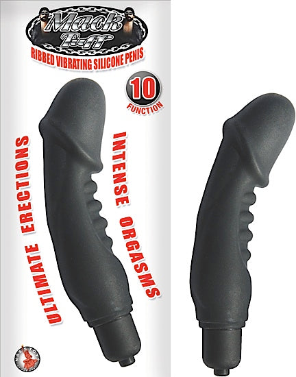 Mack Tuff Ribbed Silicone Penis Black