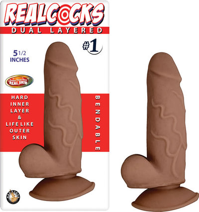 Real Cocks Dual Layered #1 Brown 5 1/2 