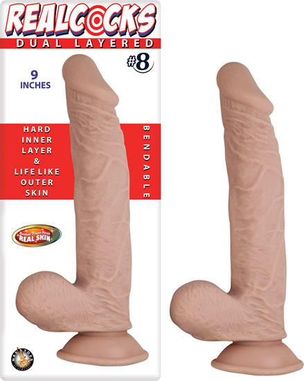 Real Cocks Dual Layered #8 Flesh 9 "