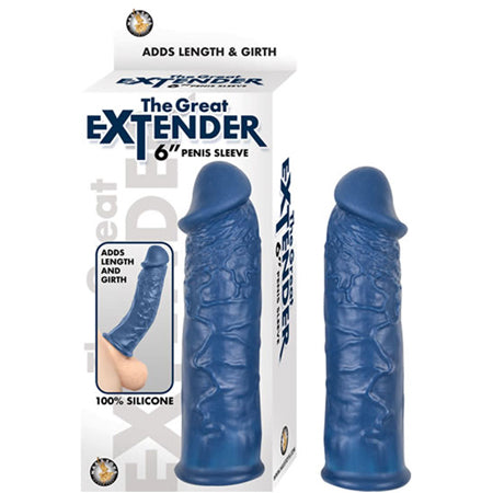 The Great Extender 6 Penis Sleeve Blue "