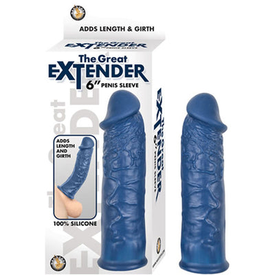 The Great Extender 6 Penis Sleeve Blue 