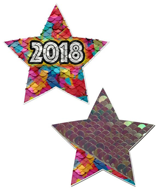 Pastease Happy New Years 2018 Color Changing Sequin Star